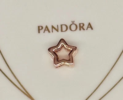 New 100% Genuine Authentic Pandora Rose Gold Reflexions Star Clip Charm 787544 - Image 1 of 4