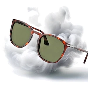 Occhiali da sole Persol Typewriter Edition marrone opaco guscio tartaruga bordo completo - Foto 1 di 12