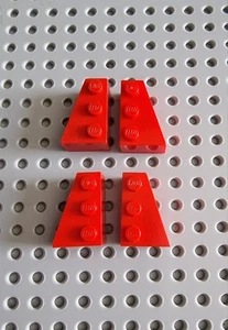 LEGO ala piedra de cuña bloque de construcción 2 pares 3x2 rojo 6564 6565 R4 - Imagen 1 de 1