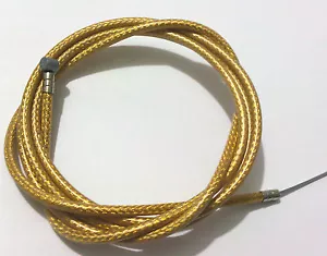 1 SET BICYCLE BIKE Brake Cable 68" + 2P Housing 60" Braided Golden NEW - Picture 1 of 2