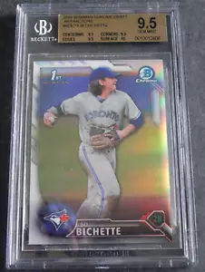 2016 Bowman Chrome Draft Refractor #BDC74 Bo Bichette 9.5 BGS Beckett RC Card - Picture 1 of 3