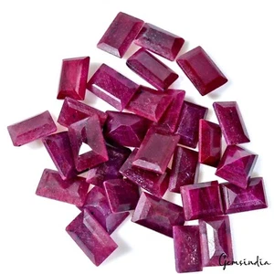 30 Pcs Natural Red Ruby Baguette Cut Loose 13-16mm Ring Size Gemstones ~380 Ct - Picture 1 of 5