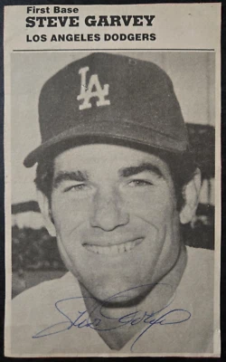 Steve Garvey 1977 MLB All Stars Newspaper Cutout SIGNED Auto Autographed - Image 1 of 4