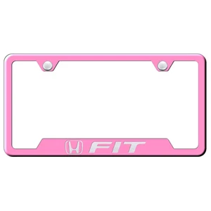 Etched on Pink Cut-Out License Plate Frame - Officially Licensed for Honda Fit - Picture 1 of 3