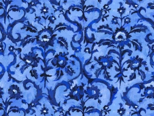 DESIGNERS GUILD CURTAIN FABRIC DESIGN Guerbois 0.80 METRE COBALT LINEN BLEND - Picture 1 of 6