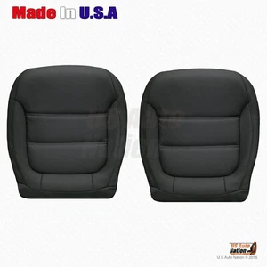2011 to 2017 Volkswagen Jetta Driver & Passenger Bottom Leather Seat Cover Black - Picture 1 of 9