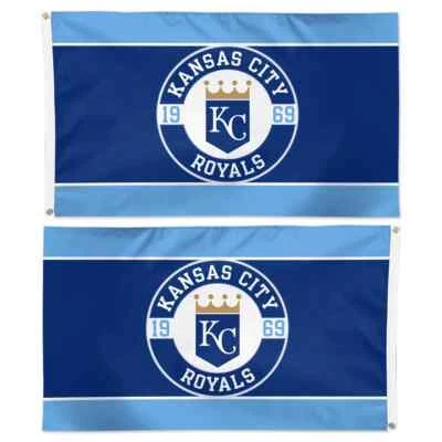 KANSAS CITY ROYALS APPLIQUE EMBROIDERED 3'X5' 2 SIDED FLAG NEW WINCRAFT 👀 - Image 1 of 3