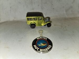 Vintage 1968 Mattel Hot Wheels Lime Green Classic 31 Ford Woody Redline,Button