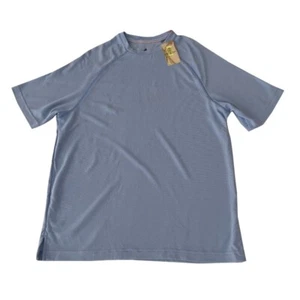Mens Caribbean Medium Light Blue Waffle T-Shirt NWT Short Sleeve - Picture 1 of 3