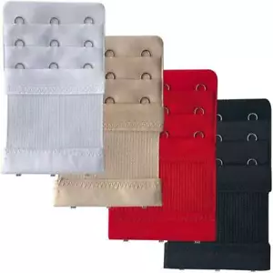Juego de 4 extensores de sujetador color 3 filas 3 ganchos extensión correa de hebilla suave elástica - Imagen 1 de 4