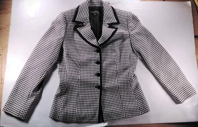 Evan-Picone Long-Sleeve Suit Adults Size 10 Black and White Suit Blazer Jacket - Image 1 of 4
