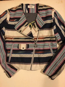 Moto Jacket By Eleven Paris Brand Western Style Santa Fe Design - Picture 1 of 6