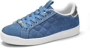 Tenis informales con cordones Lucky Step de moda azul denim talla 4 para mujer - Imagen 1 de 7