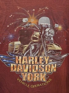 2002 HARLEY DAVIDSON VEHICLE OPERATIONS YORK PA XL SHIRT RED SOFT READY TO WEAR - Picture 1 of 6