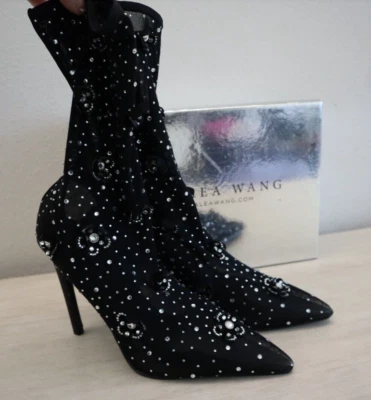 Botín para mujer Azalea Wang talla 7 negro marlowe adornado punta $120 Foto 1 de 4