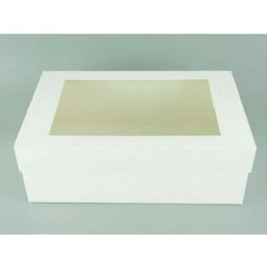White 20in x 16in Rectangle Cake Box With Window (20x16x6in) - Picture 1 of 1