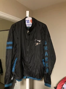 Vintage San Jose Sharks Pro Player Windbreaker Starter Jacket 2XL - Picture 1 of 2