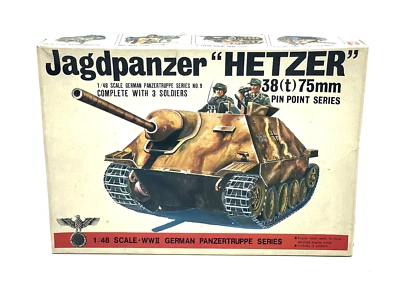 Bandai VTG 1/48 Scale Jagdpanzer 38(t) 75mm Hetzer WWII Model Kit NEW N BOX QB - Immagine 1 di 4