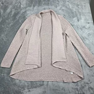 Eileen Fisher Cardigan Womens XL Champagne Pink Open Weave Lagenlook Beachy Boho - Picture 1 of 7