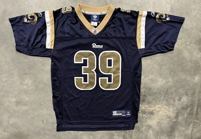 Camiseta deportiva de fútbol americano Steven Jackson St. Louis Rams Reebok juvenil grande 14-16 azul NFL Foto 1 de 3