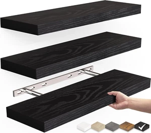 Floating Shelves for Wall, Wall Mounted Rustic Wood Shelves for Bathroom, Bedroo - Picture 1 of 9