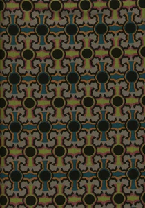 Dogma Cross Teal Orange Black Quilt Fabric - 1 Yard - Picture 1 of 1