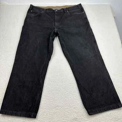 Pantalones de mezclilla Duluth Trading Flex Fire para hombre 44X30 negros pierna recta trabajo utilitario Foto 1 de 4