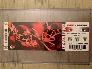 Kansas City Chiefs v Green Bay Packers Official NFL Ticket Stub 12/18/11 RODGERS - Picture 1 of 1