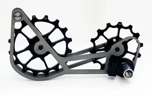 Jaula de titanio polea de gran tamaño para bicicleta de carretera SwishTi para Campy/Campagnolo negra - Imagen 1 de 11