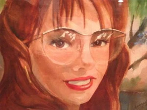 Original Aquarell Gemälde weibliches Mädchen signiert Gennady #38 14x20 Kunst - Bild 1 von 1