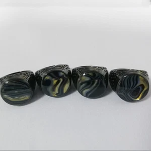 Titanium Steel Men's Shell Drop Glue Black Simple Ring Fashion Jewelry Gift US - Picture 1 of 12
