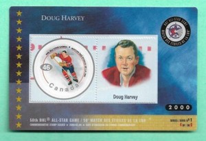 (1) DOUG HARVEY  2000 STAMP CANADIENS  COMMEMORATIVE STAMP ISSUED  (I2567)