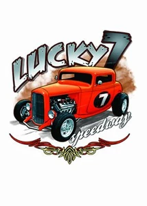Adult DryBlend® T-Shirt - (LUCKY 7 RAT- ORANGE HOT ROD) - Picture 1 of 45