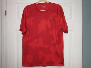 UNDER ARMOUR THE TECH TEE RED   CREW NECK T SHIRT, MENS SIZE LARGE, # 56Y - Picture 1 of 8