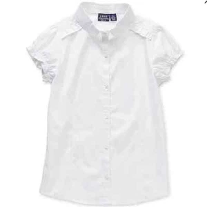 Izod Girls Uniform White Shirt Button down Ribbon Collar XL 18 - Picture 1 of 2