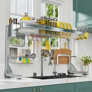 ZDRongZhen Over The Sink Dish Drying Rack,2 tier Full 304 Stainless Steel dis... - Picture 1 of 7
