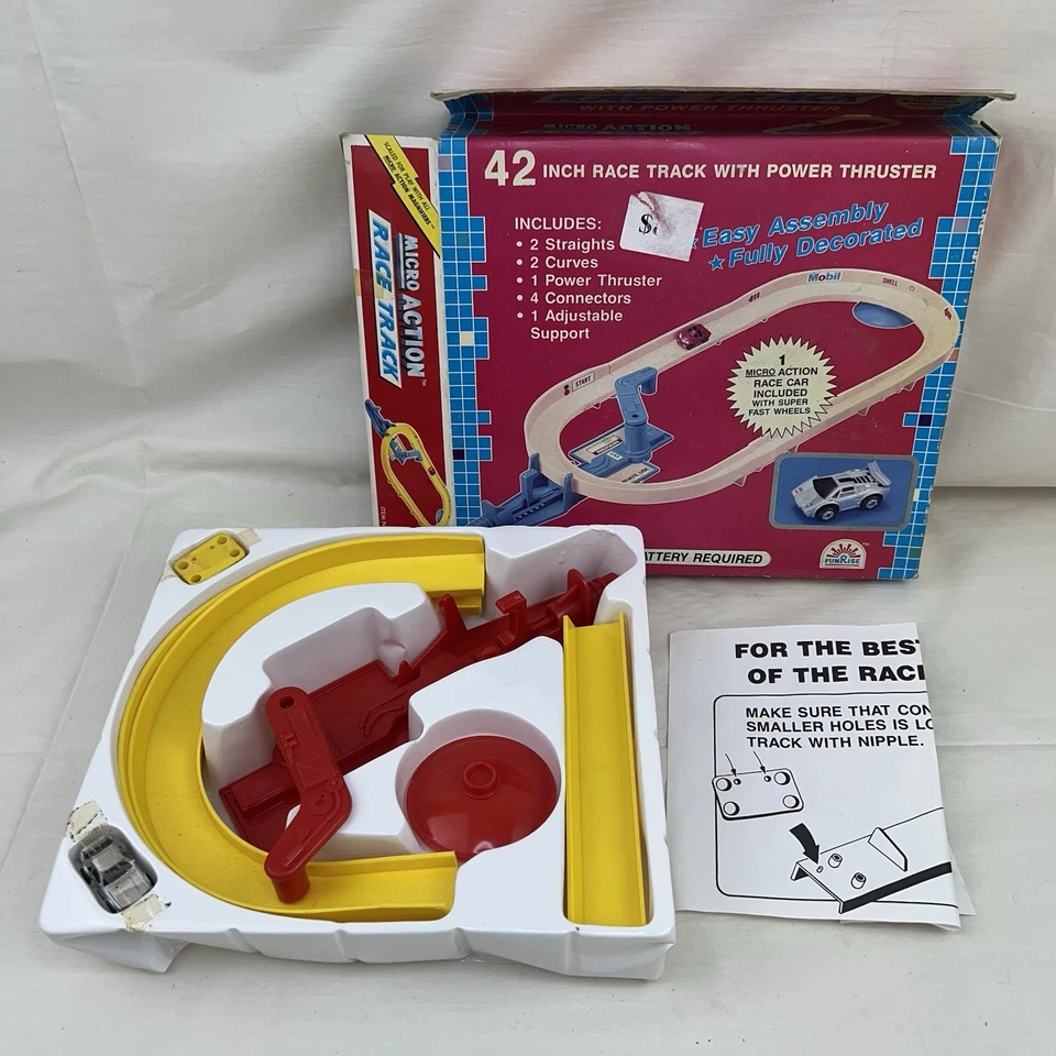 Vtg 1989 Micro Action Funrise 42” Race Track W Power Thruster New Open Box - Image 1 of 4