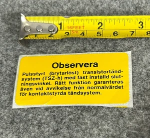 Sticker Vintage Car Ignition Electronics Transistorizzata Bosch Swedish - Picture 1 of 1