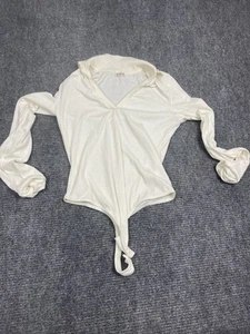 Free People Bodysuit Large Intimately Do It Right  Ivory Collar Women’s - Picture 1 of 8
