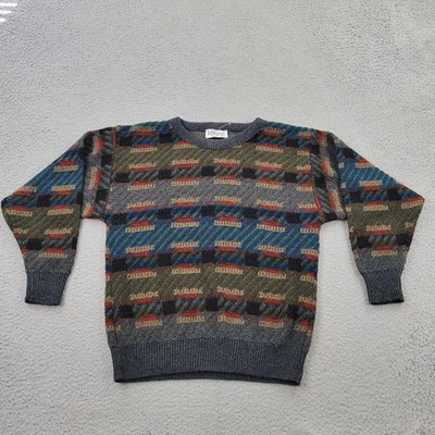 Suéter masculino Jantzen vintage anos 80 malha médio vovô EUA pulôver manga longa - Imagem 1 de 4