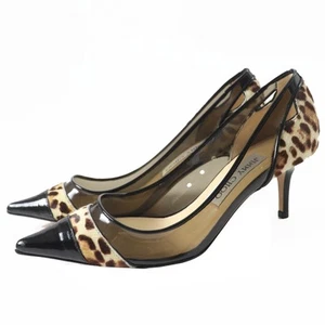 Zapatos de salón Jimmy Choo tacón charol leopardo EU35.5 US5.5 Japón Envío gratuito USADOS - Imagen 1 de 24