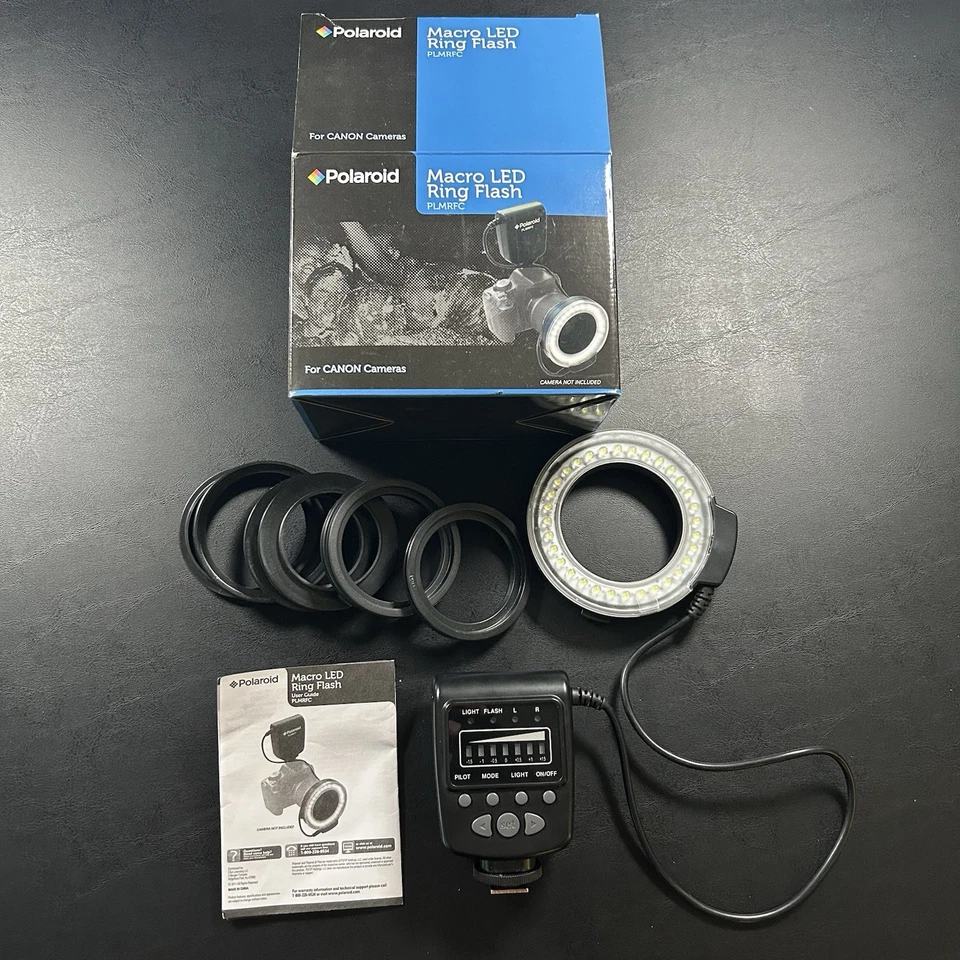 Polaroid Macro LED Ring Flash PLMRFC For Canon Camera - TESTED WORKING - Image 1 of 4