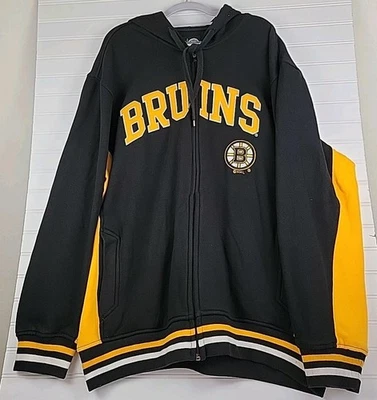 Vintage Boston Bruins 2XL G-III Sports by Carl Banks Full Zip Hoodie Jacket Pkts - Image 1 of 4