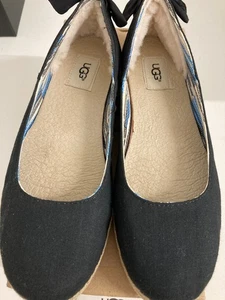 UGG - BLACK CANVAS - SLIP ON SHOES - SIZE 7.5 UK - NEW WITH BOX - Picture 1 of 16