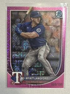 2025 Wyatt Langford Pink Mojo Refractor Bowman Chrome Baseball [030/199][#36] - Bild 1 von 2