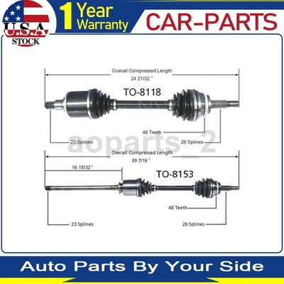 2 Front TrakMotive CV Axle Joint For Toyota Highlander AWD 3.3L 2007 2006 2005 - Image 1 of 3