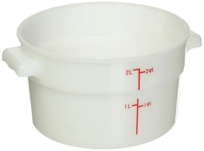 Heavy-Duty Round Food Storage Container, 2 Quart, White - Image 1 of 2