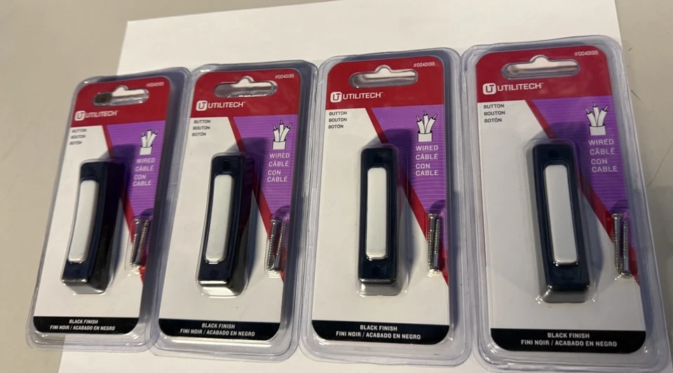 Utilitech Wired Door Bell Button - Black - 0040199