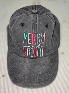 Lot of 2 Distressed Caps Merry & Bright I Can't Adult Adjustable Closure - Picture 1 of 2