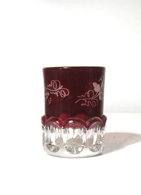 EAPG *** RUBY STAINED = EYEBROWS = ETCHED TUMBLER =ERA 1890 - Image 1 of 4